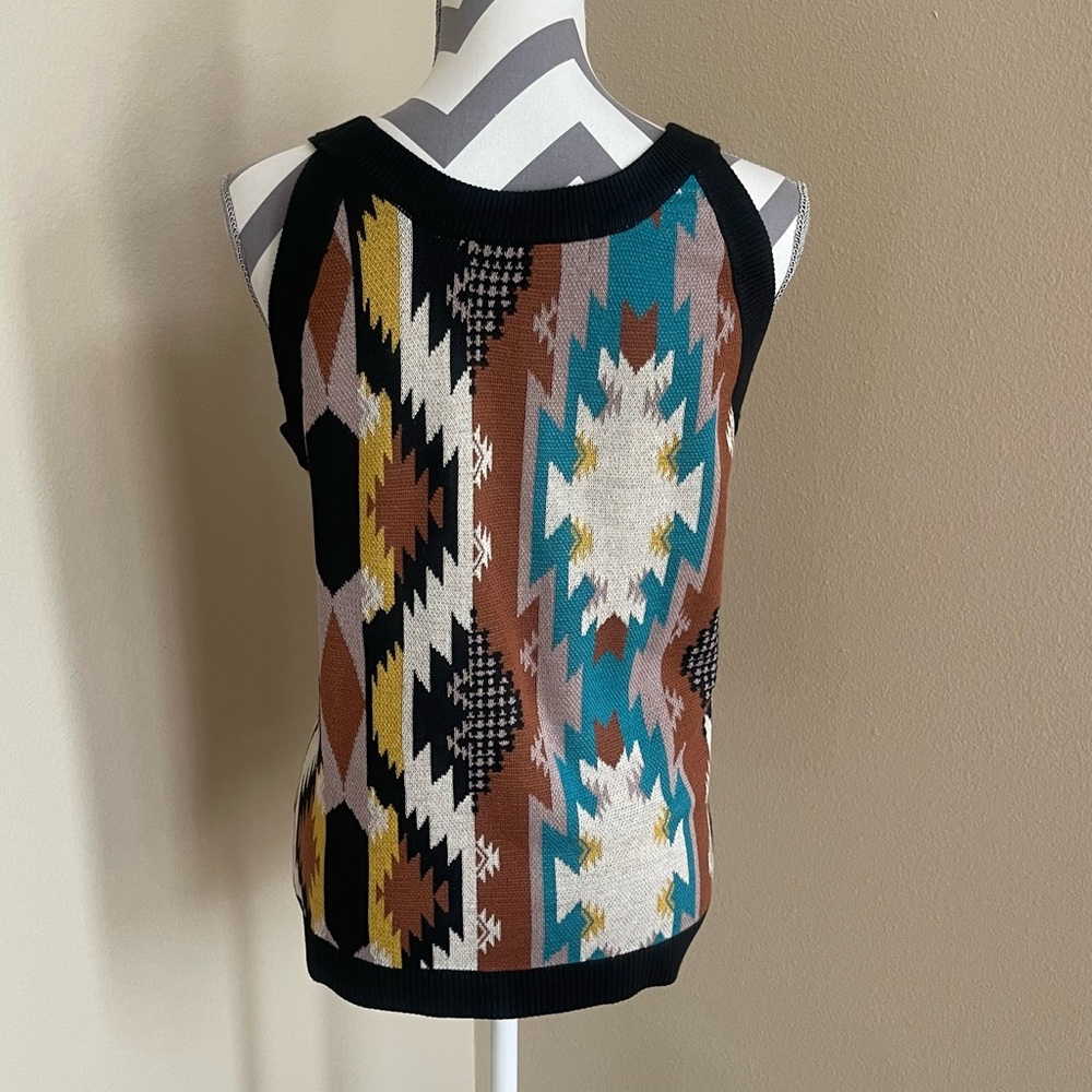 Rowdy Crowd - Aztec Pattern Sleeveless Sweater - … - image 2